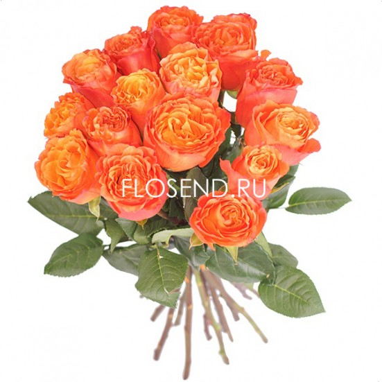 Букет «15 оранжевых роз» - фото 2
