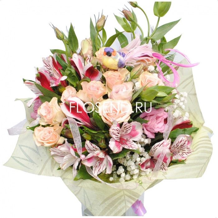Букет «Кустовые розы и альстромерии», фото 2