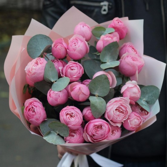 Букет «5 пионовидных кустовых роз» - фото 3