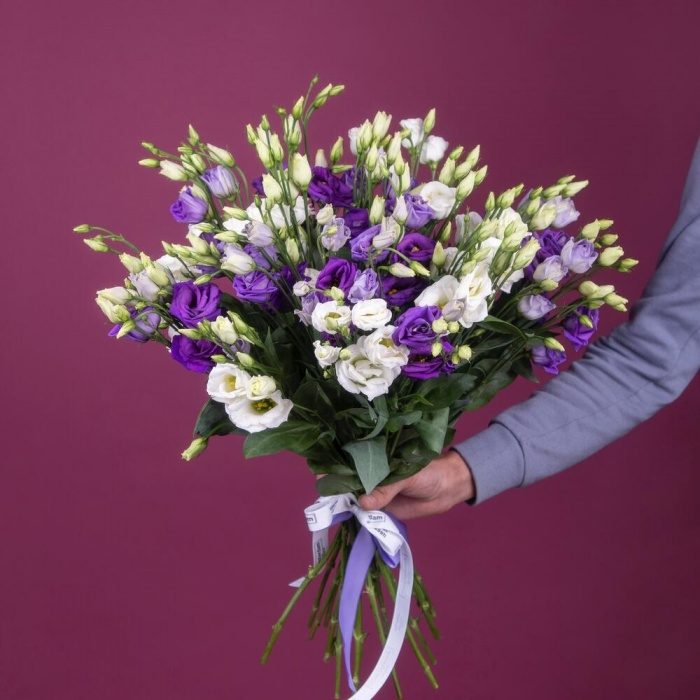 Букет «Эустома белая и фиолетовая», фото 2