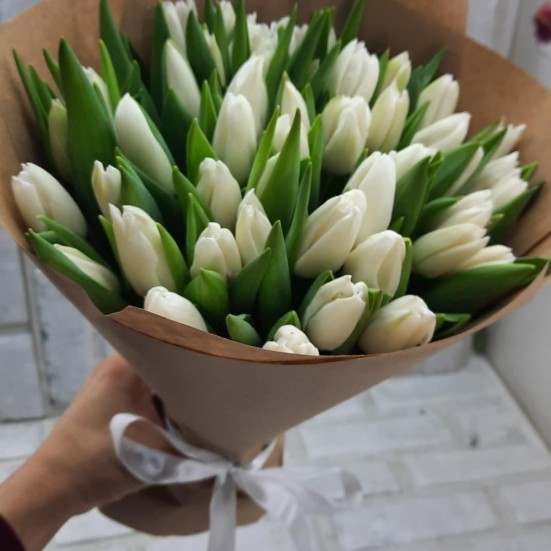 Букет «49 белых тюльпанов» - фото 4